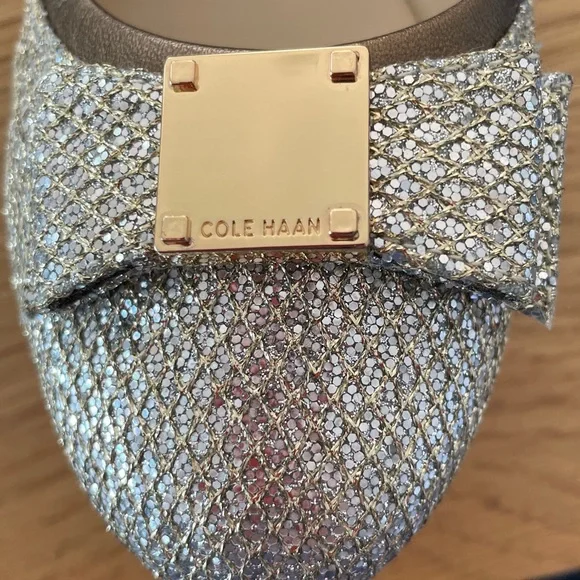 NWT Cole Haan Glittering Silver Flats 8.5 - Picture 13 of 13